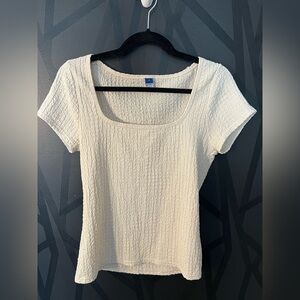 Old Navy white Textured Short Sleeve Top